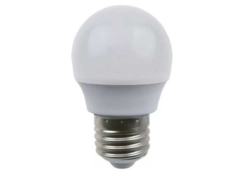 Лампа светодиодная шар матовый G45 LED 5W Е27, 4000K 78х45