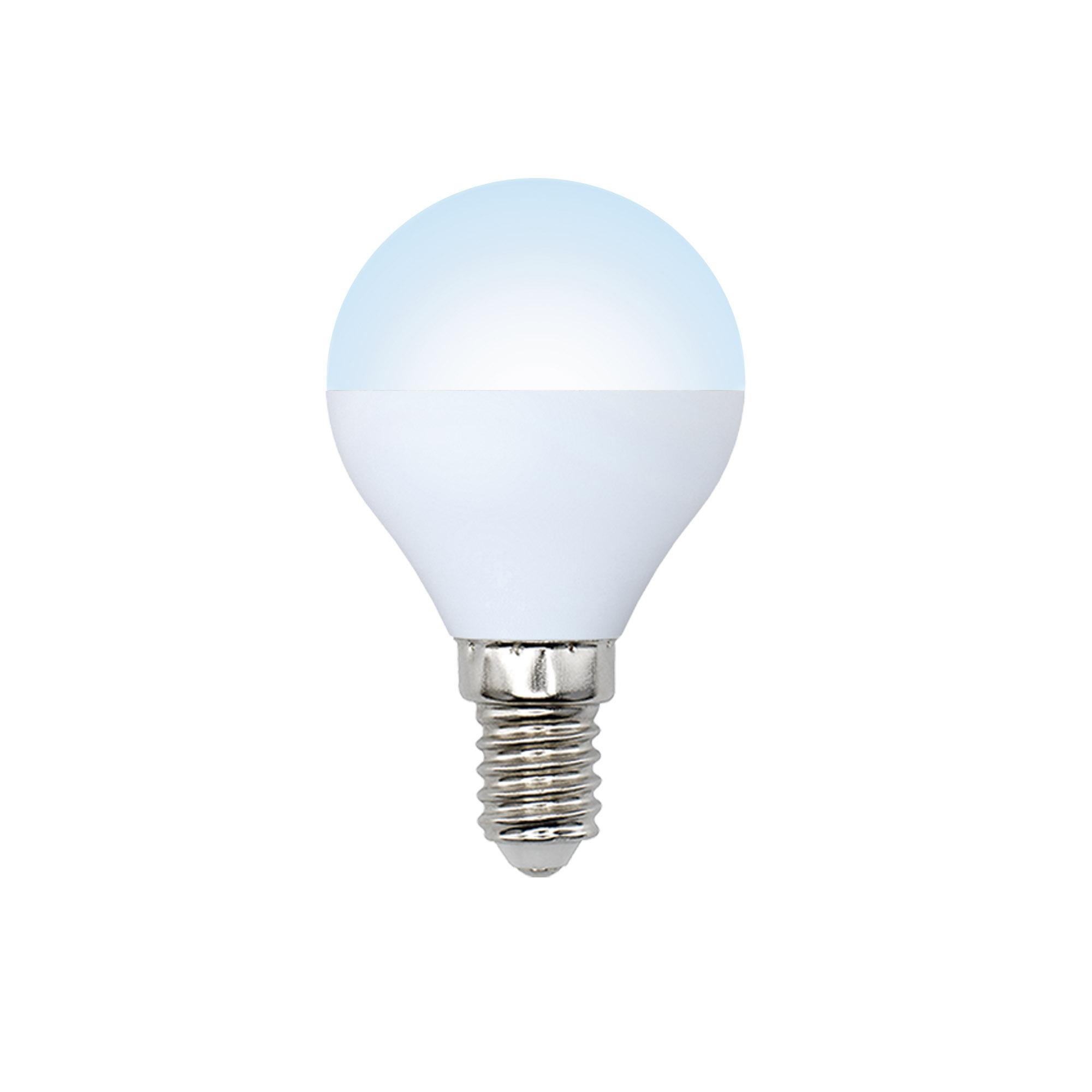 Лампа светодиодная шар матовый G45 LED 6W Е14, 4500K, ДИММИРУЕМ